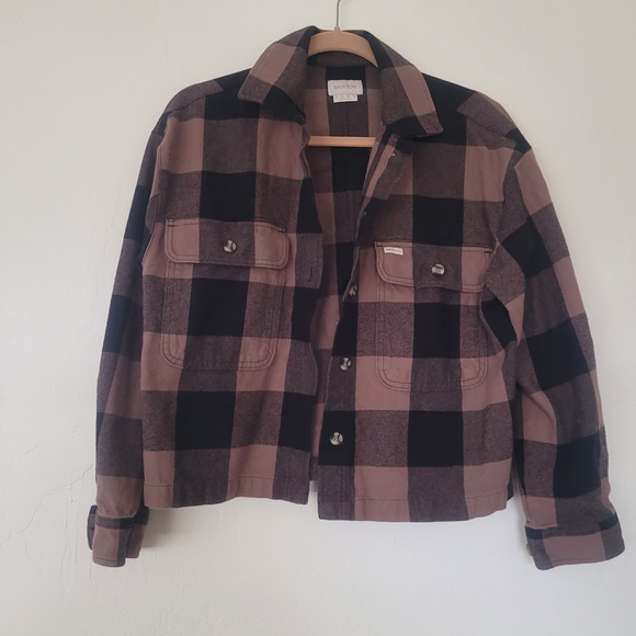 Brixton Black and Brown Plaid Jacket - Picture 1 of 7